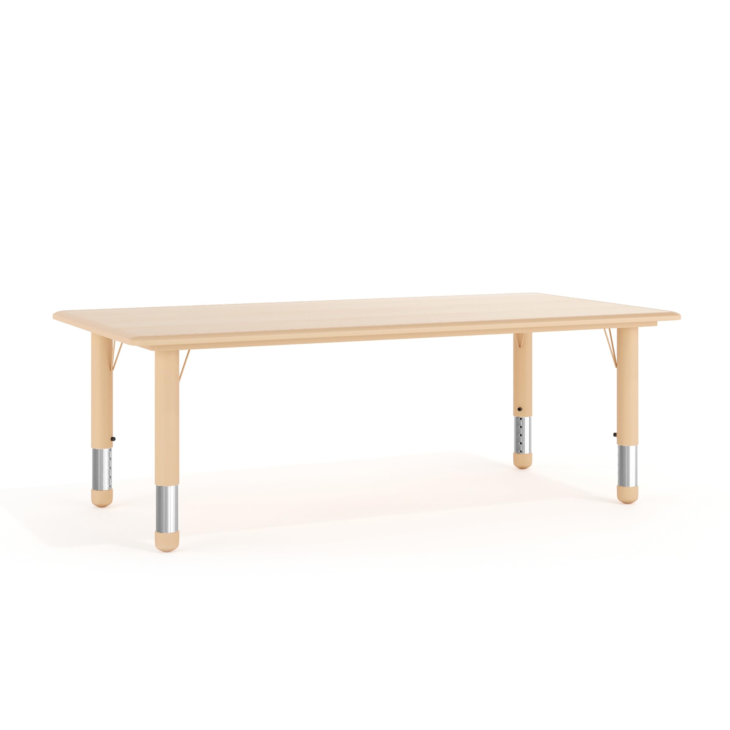 Flash Furniture Wren Adjustable Classroom Activity Table For School And Home, Plastic Activity Table For Kids, 23.625" W X 47.25" L, Natural